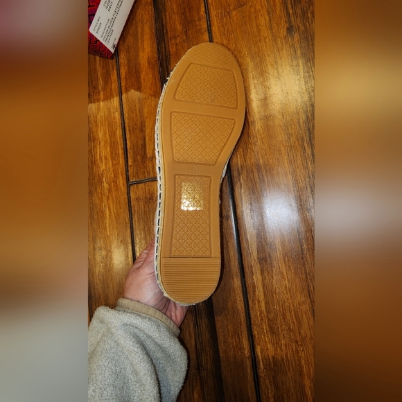 **NIB**Tory Burch Color Block Leather Espadrille, Ivory Desert Bloom/Navy Nappa - Picture 3 of 9